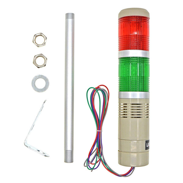 Industrial Signal Light DC 24V LED Red Green Alarm Tower Bulb Indicator Continuous Lamp Warning light Buzzer