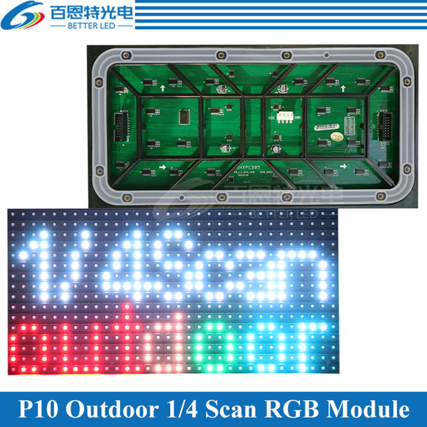 P10 Outdoor 1/4scan SMD3535 3in1 RGB Full Color LED Display Module 320*160mm 32*16 pixels