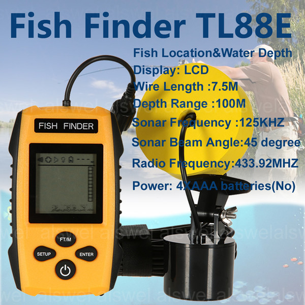Free Shipping Hot Sale Brand New KDR Alarm 100M Portable Sonar LCD Fish Finders Fishing lure Echo Sounder Fishing Finder