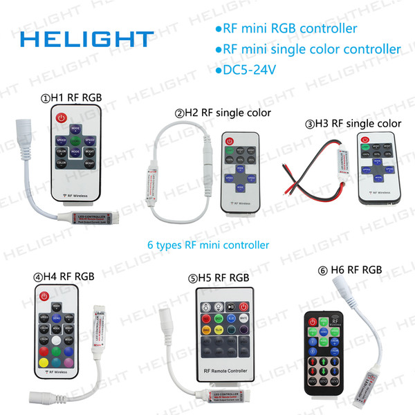 Mini RF Wireless Led Dimmer Remote Controller Mini RF RGB controller For Single/RGB Color LED Strip 5050/3528/5730/5630/3014