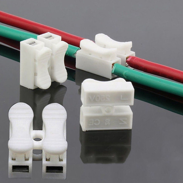 Wholesale 30pcs/lot Quick Splice Lock Wire Connectors CH2 2Pins Electrical Cable Terminals 20x17.5x13.5mm