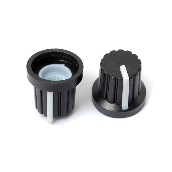 Newest !! Hot Sale 100 Pcs 6mm Shaft Hole Dia Plastic Threaded Knurled Potentiometer Knobs Caps
