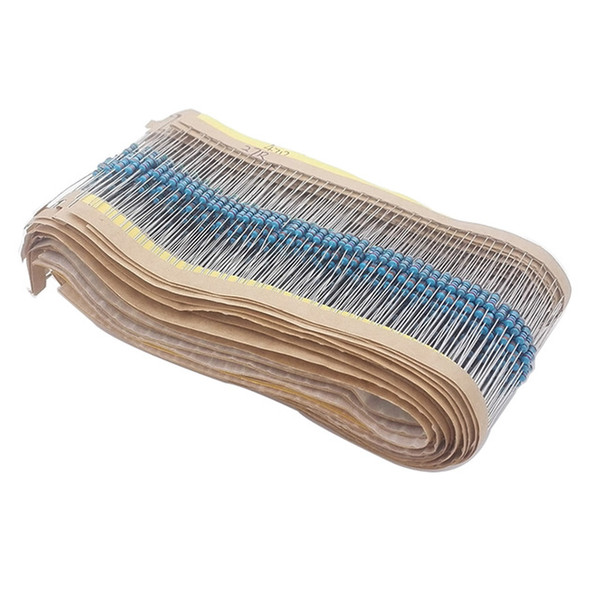 Wholesale- A0092 Free Shipping 4.7 ohm-100ohm 1000 Pcs 1/4W 1% 20 Kinds Each Value 50pcs Metal Film Resistor Assortment Kit Set pack
