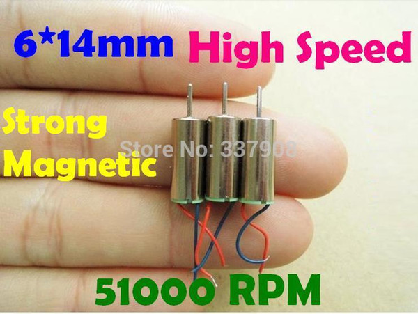 100PCS 6*14mm High Magnetic Coreless Motor 4.2V/0.05A/46000RPM For Remote Control Quadcopters/Aircraft/Helicopter Tail Motor