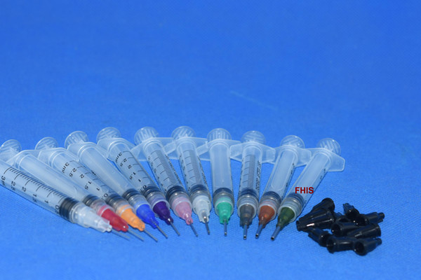3ml Industrial Syringes with plastic 0.5 inch Mixed size Blunt Tip Fill Dispensing Needle Total 33PCS