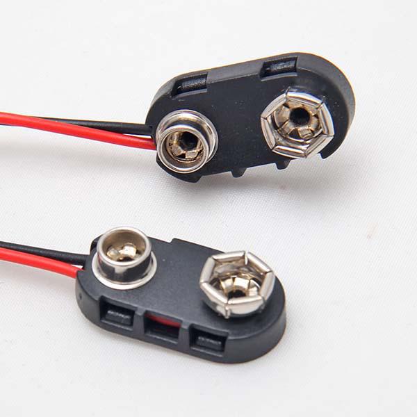 Free shipping 10pcs New Snap on 9V (9 Volt) Battery Clip Connector Hard Shell #3294