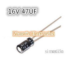 Wholesale-Free shipping 10pcs 47UF 16V Electrolytic Capacitor 16V 47UF Aluminum Electrolytic Capacitor 5X11mm