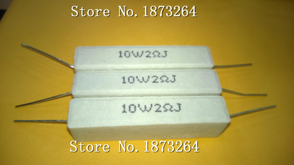 Freeshipping 10W2RJ ceramic cement resistors cement resistance 10W2 lead 10 watts 2 ohm load resistor 5PCS/LOT