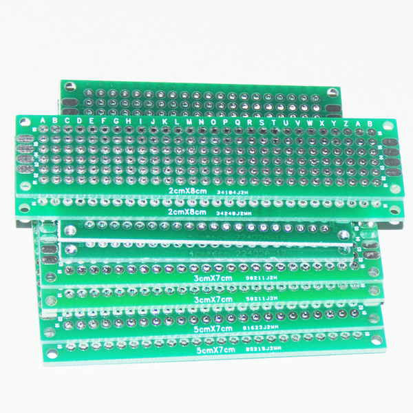 Wholesale-8pcs PCB Prototype Circuit Board Protoboard Stripboard Prototyping Breadboard 2*8+3*7+4*6+5*7 CM 2pcs Each Double Side Module