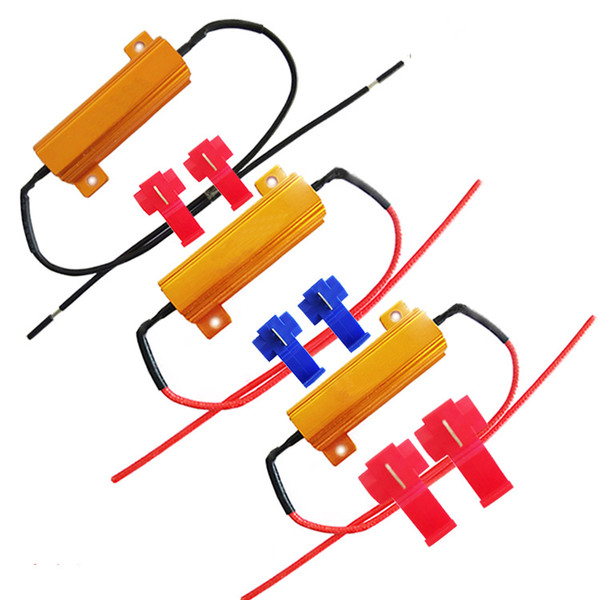 Gold Tone 25W 6Ohm 5% LED Load Resistors for LED Turn Signal Lights or LED License Plate Lights (Fix Hyper Flash, Warning Canceller)