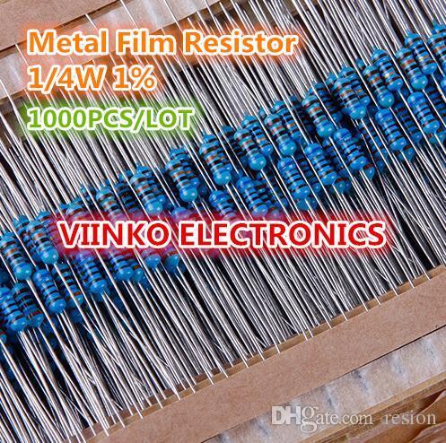 Wholesale-Free shipping 1000pcs 680 ohm 1/4W 680R Metal Film Resistor 680ohm 0.25W 1% ROHS
