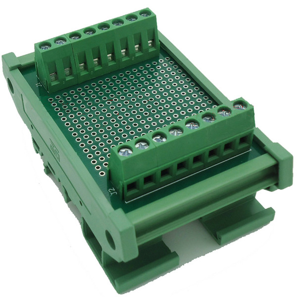 Double Sided PCB Terminal Blocks Distribution Test Prototyping Board Din Rail Mounted