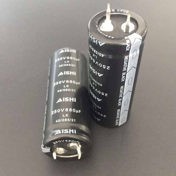 6pcs 680uF 250V Aishi LK Series 22x55mm 250V680uF Snap-in PSU Aluminum Electrolytic capacitor