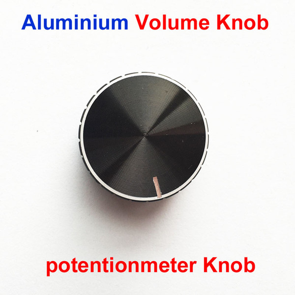 Wholesale-Free shipping new 10PCS Black Volume Potentiometer knobs aluminum alloy knob diameter 28mm*16.5mm/6mm inner dia laciness knob