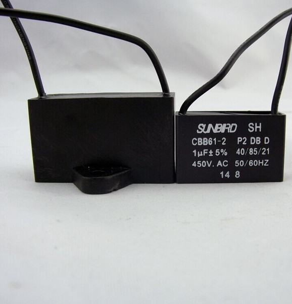 50pcs/lot 100% new brand 2wire 450vac ac motor statring capacitor 1uf 2uf 3uf 4uf 5uf cbb61 fan capacitor