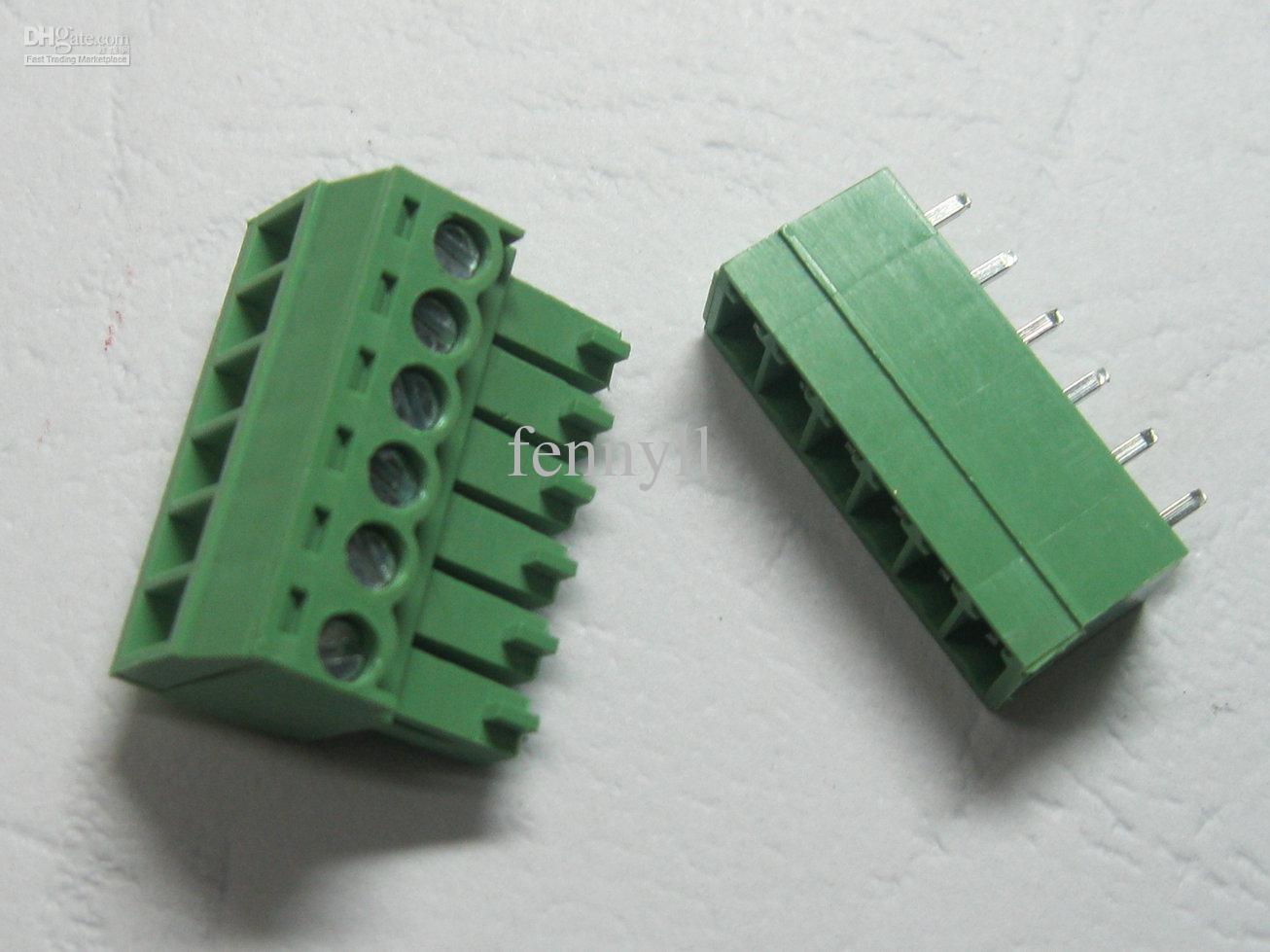 30 Pcs Green 6pin 3.5mm Screw Terminal Block Connector Pluggable Type High Quality HOT Sale