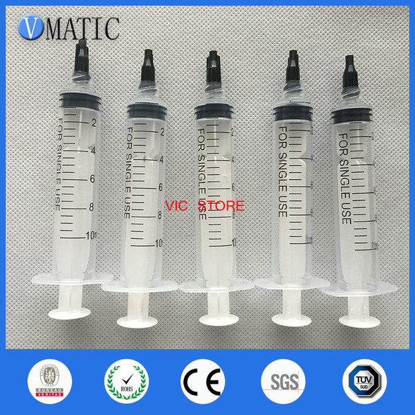 10cc/ml glue dispensing syringe with black cap 5sets/pack