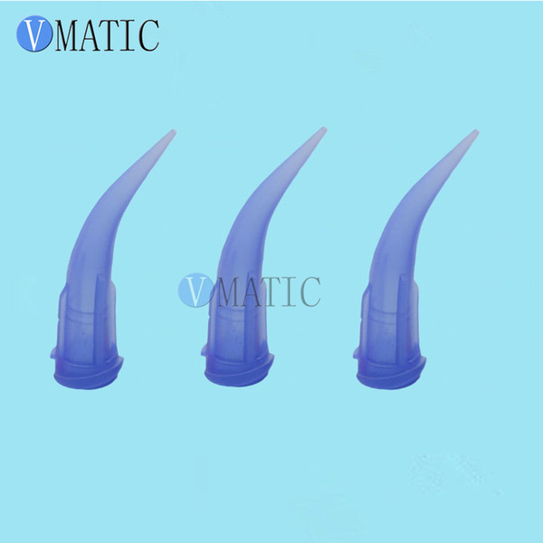 Free Shipping New Goold Quality 100pcs 22G Blue Color TT Tapered Bend Bent Plastic Dispensing Needle Tips