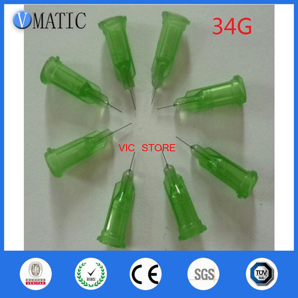 Factory direct sale cheap 34G 1/4'' needles, syringes needle tip/ glue dispensing needle tip with luer lock hub