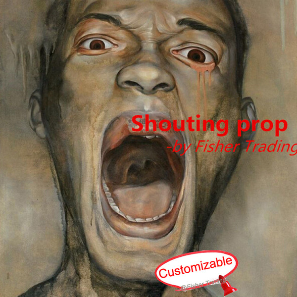 shouting prop/ scream enough time to turn on the light/ shout continuously to trigger the lock, run out of the dark chamber