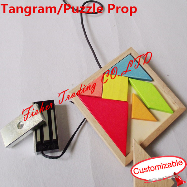 Takagism game in real world, real jigsaw puzzle, tangram puzzle to open the door, jigsaw game of real escape