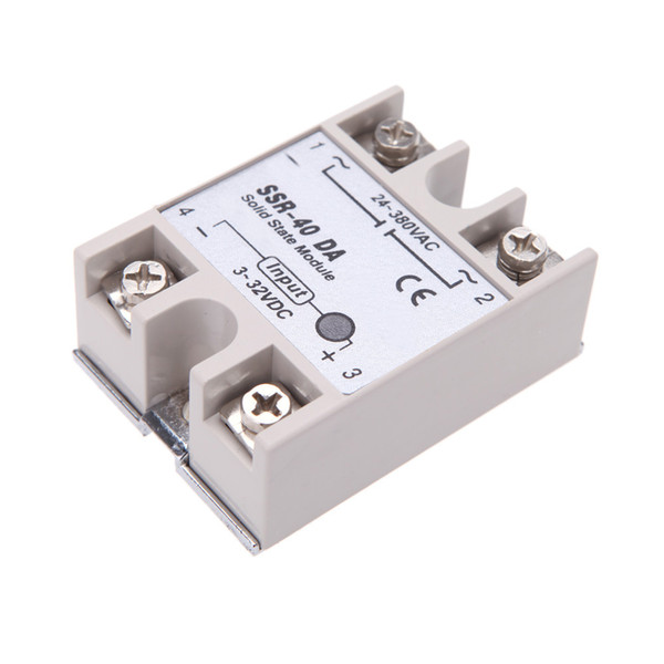 Wholesale-New Accessories 24V-380V 40A SSR-40 DA Solid State Relay Module for PID Temperature Controller 3-32V DC To AC Relays