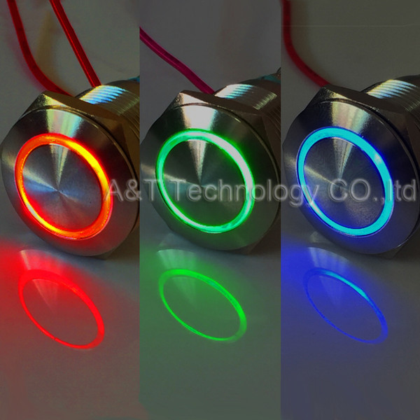 Metal Stainless Steel Screw Terminal RGB Indicator 3V 12V 24v Red Blue Green Three color Angel eye illuminated Led Signal Light