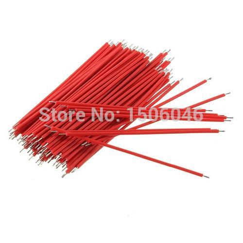 100pcs Breadboard Jumper Cable Wires For Experiment Test Tinned 1.0mm 6cm Red Shipping