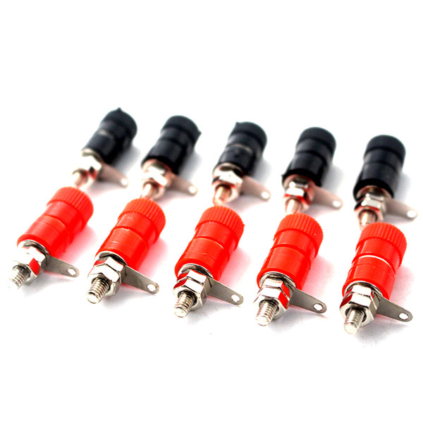 10pcs 4mm Banana Sockets Nickel Plated Binding Post Nut Banana Plug Jack Connector Red / Black Test Connector Kelfebby