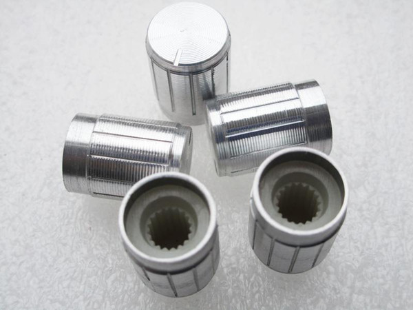 Aluminum metal potentiometer knob silver 6mm aperture size 12x17mm