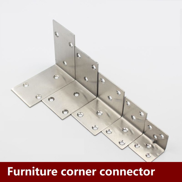 Stainless steel furniture corner connector 90 degree angle Shelf bracket connecting Angle corner brackets Metal Cabinet corner bracket Brace