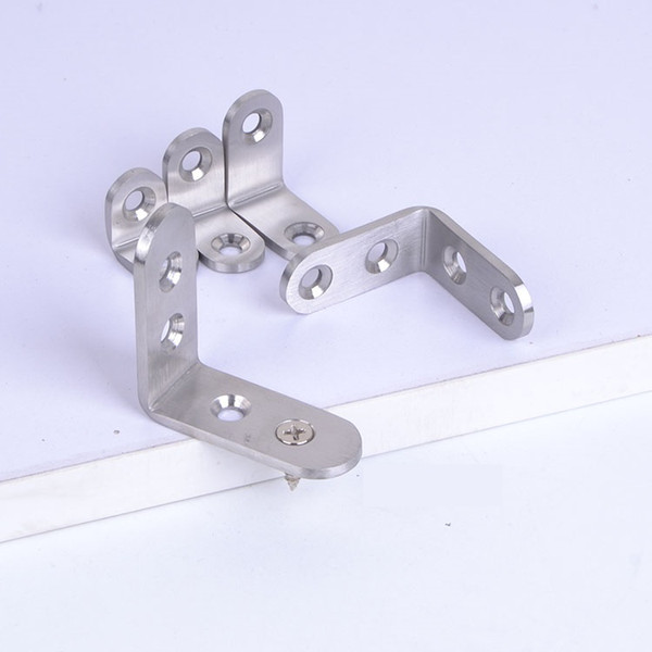 Stainless steel Thick furniture corner connector 90 degree angle Shelf bracket connecting L Angle corner brackets Cabinet bracket Brace