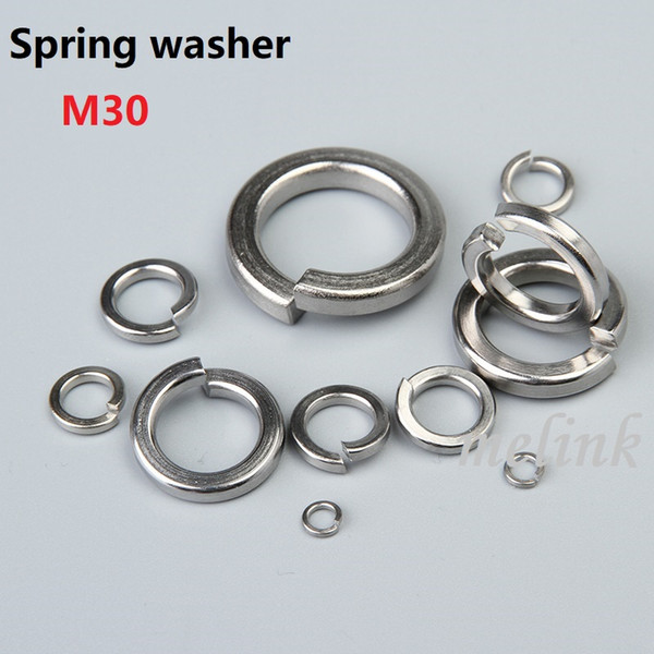 M30 Spring washer Stainless steel Metal gasket Washer Ring Single coil spring lock washers Free shipping Wholesale