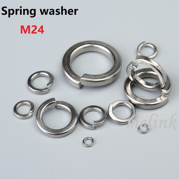 M24 Spring washer Stainless steel Metal gasket Washer Ring Single coil spring lock washers Free shipping Wholesale