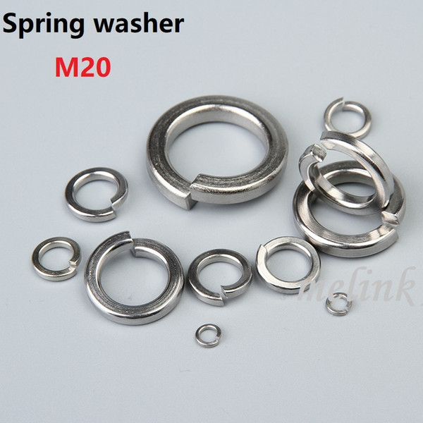 M20 Spring washer Stainless steel Metal gasket Washer Ring Single coil spring lock washers Free shipping Wholesale