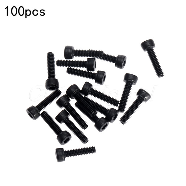 fastener screw 100Pcs/set Hex Socket Bolt Black M2 Stainless-Steel-Tapping-Screws Carbon Steel Allen Fasteners Screws and Bolts M2x8mm