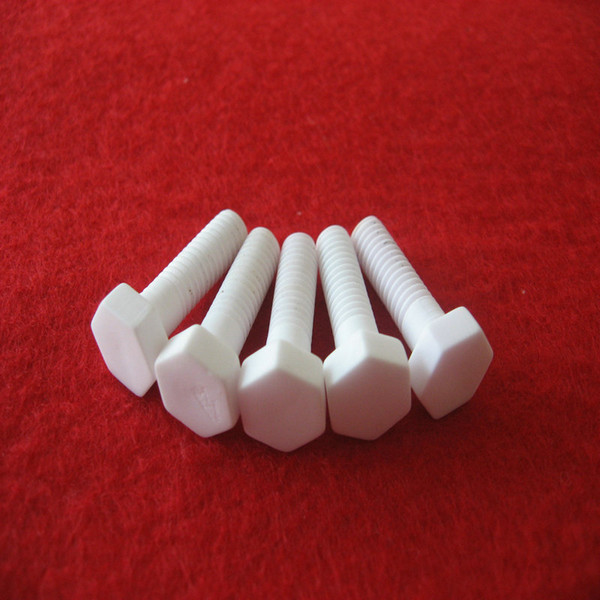 Industrial 95 AL2O3 Ceramics Screws Alumina Ceramic M6x20mm Hex Head Screw Nail Lag Spike Aluminium Oxide Screw Spike