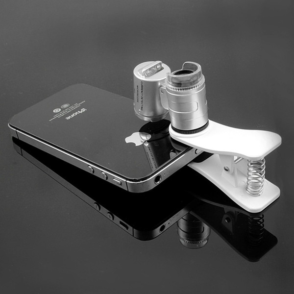 Fashion Mini Money Tester 60X Pocket Microscope Magnifier Loupe Glass LED Light UV with clip