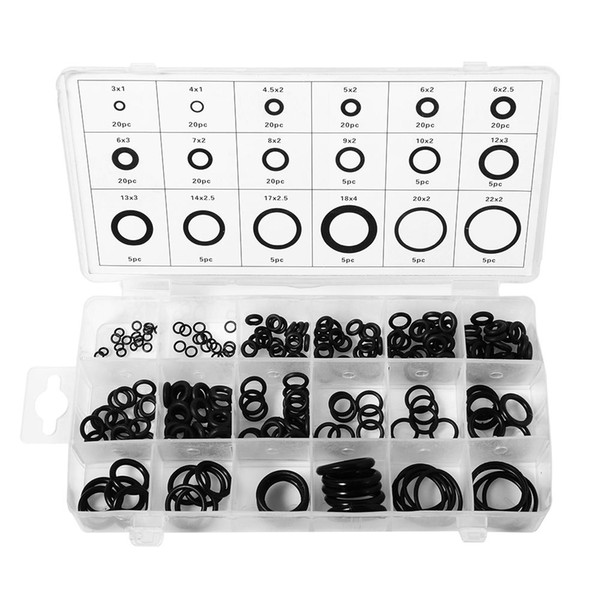 225pcs Rubber O Ring Oring Seal Plumbing Garage Set Kit 18 Sizes With Case TE486+