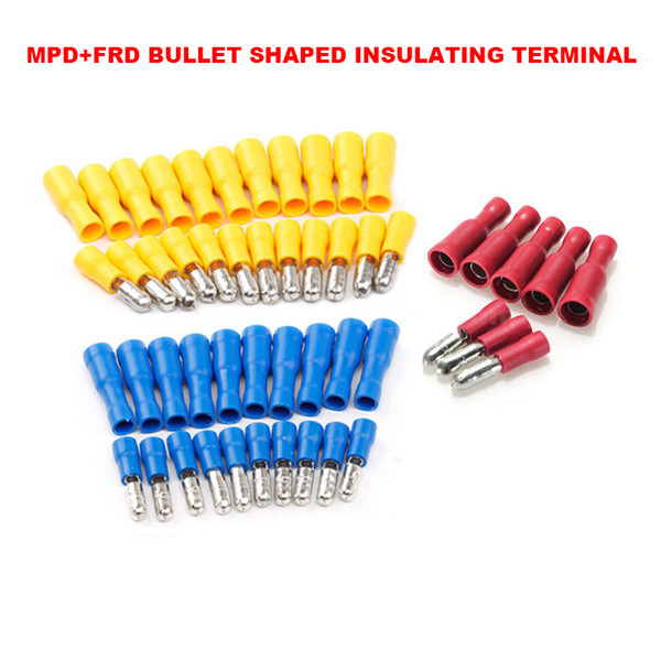 22-16AWG/16-14AWG/12-10AWG MPD+FRD Series Female Male Insulated Wire Cable Butt Connectors Terminals Bullet Shaped 100sets