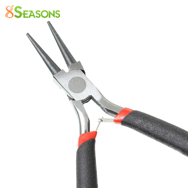 8SEASONS Stainless Steel Needle Nose Pliers Jewelry Making Hand Tool Black 12.5cm(4 7/8