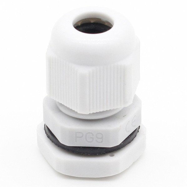 10pcs Cable Glands Suyep PG9 Black White Waterproof Adjustable Nylon Connectors Joints With Gaskets 4-8mm For Electrical Appliances