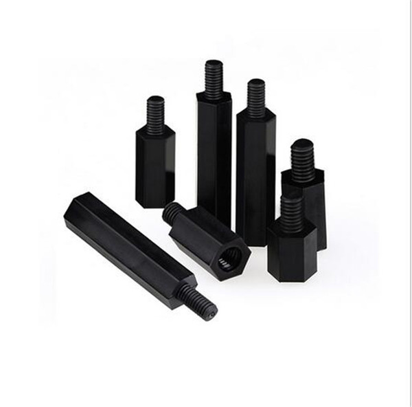 Single nylon plastic screw selection fastening column black plastic nylon machine tool processing nail M3 Fasteners hardware tools