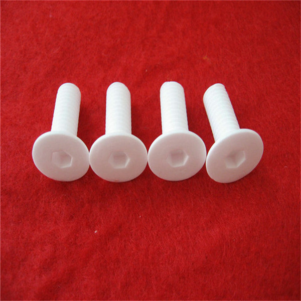 High Quality Alumina Ceramic Screws M8x20mm Flat Socket Head Screws Bolt Aluminium Oxide Screw Nail Lag Spike