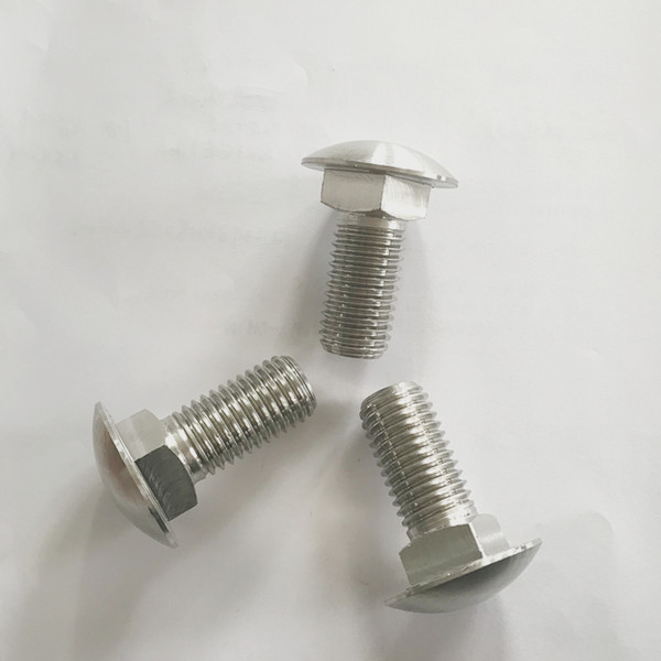 DIN603 Stainless Steel 316 Mushroom Head Carriage Bolt with polish finished