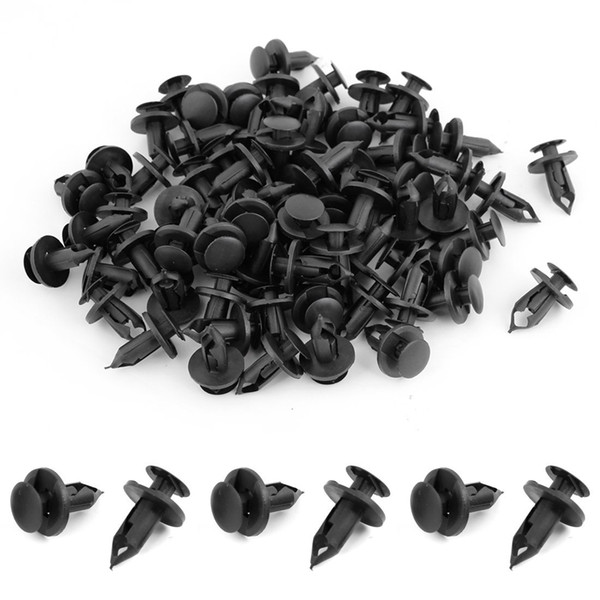 Black Plastic Rivets Clips Guard Bumper Fender Push Trim Clips Fastener for Automotive Car Airplane fit 6mm 8mm 9mm 10mm Hole Dia