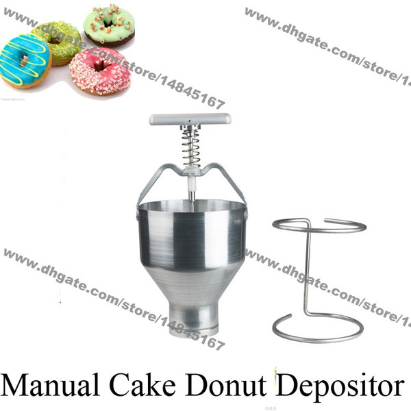 Free Shipping Stainless Steel 6L Handheld Medu Vada Cake Pancake Doughnut Donut Dropper Depositor Dispenser Plunger Hopper Filler w/ Holder