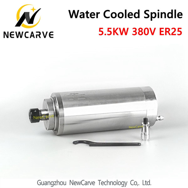 GDZ-125-5.5 water cooled 5.5KW spindle motor 380V 125MM diameter ER25 for cnc router NewCarve Spindle