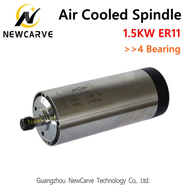 1.5KW air cooled spindle ER11 milling spindle 1.5KW 220V 80*188MM with 4 bearing GDZ-80-1.5F NewCarve