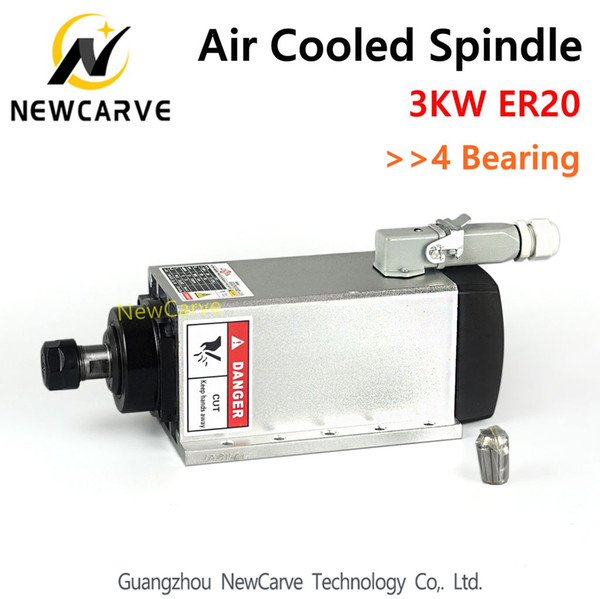 4 pcs Ceramic Bearings 3.5kw 220V 380V Air Cooled Spindle motor ER20 GDZ93*82-3.5 NewCarve